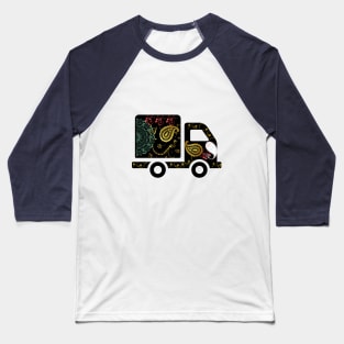 Black truck art motif illustration with paisley design pattern Baseball T-Shirt